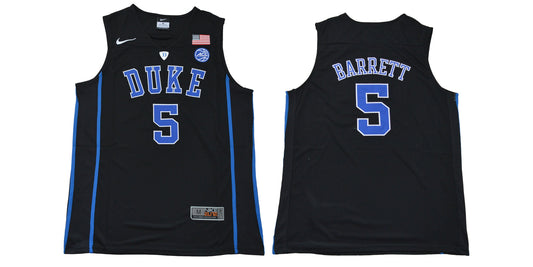 Duke Blue Devils #5 Barrett Basketball NCAA Basketball Jersey Black