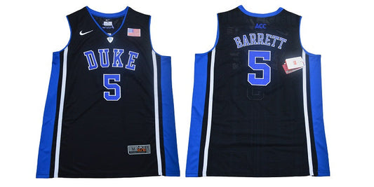 Duke Blue Devils #5 Barrett Basketball NCAA Basketball Jersey Black Elite
