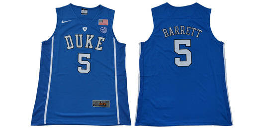 Duke Blue Devils #5 Barrett Basketball NCAA Basketball Jersey Blue