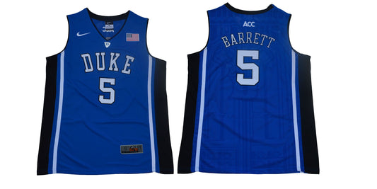Duke Blue Devils #5 Barrett Basketball NCAA Basketball Jersey Blue Elite
