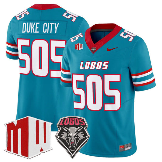 Duke City Jersey #505 New Mexico Lobos 2025 Vapor Limited Stitched Turquoise
