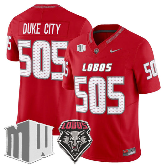 Duke City Jersey #505 New Mexico Lobos 2025 Vapor Limited Stitched Red