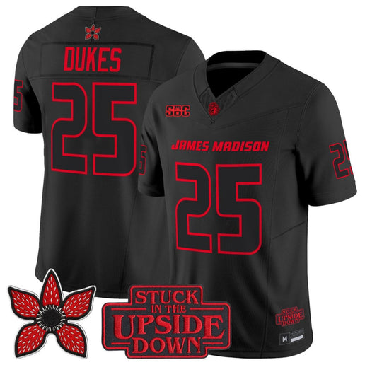 Dukes Jersey #25 James Madison Dukes Stranger Things Edition Stitched