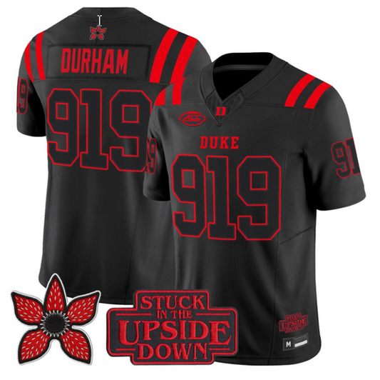 Durham Jersey #919 Duke Blue Devils Stranger Things Edition Stitched