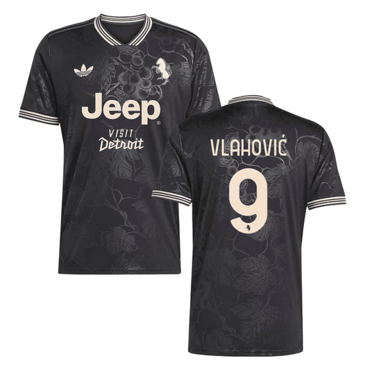 Dušan Vlahović 9 Juventus 2025-26 Third Match Jersey – Black