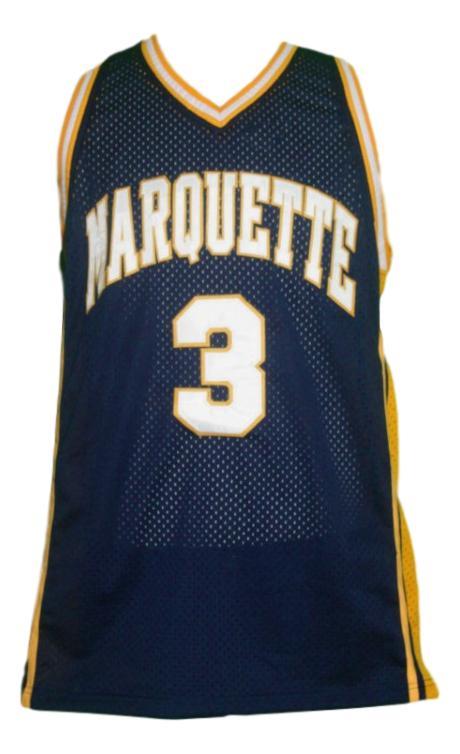 Dwyane Wade Jersey #3 Marquette College Basketball Navy Blue