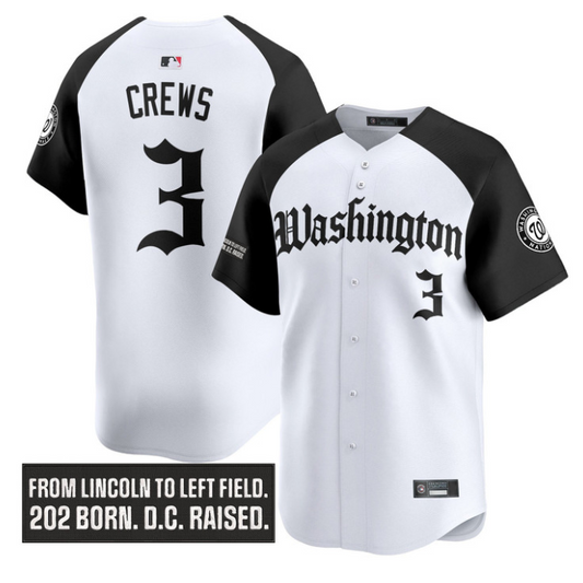 Dylan Crews Jersey #3 Washington Nationals Gothic Capitol Edition Stitched