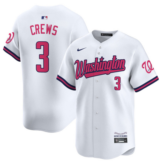 Dylan Crews Jersey #3 Washington Nationals Vapor Limited All Stitched White