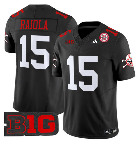 Dylan Raiola Jersey #15 Nebraska Cornhuskers 2024 Vapor V2 Football Black