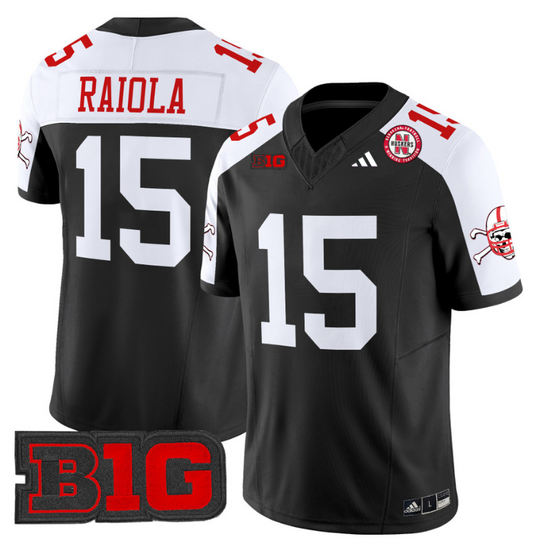 Dylan Raiola Jersey #15 Nebraska Cornhuskers 2024 Vapor V2 Football Black Alternate