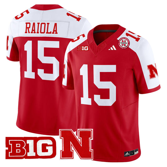 Dylan Raiola Jersey #15 Nebraska Cornhuskers 2025 Stitched Scarlet Alternate