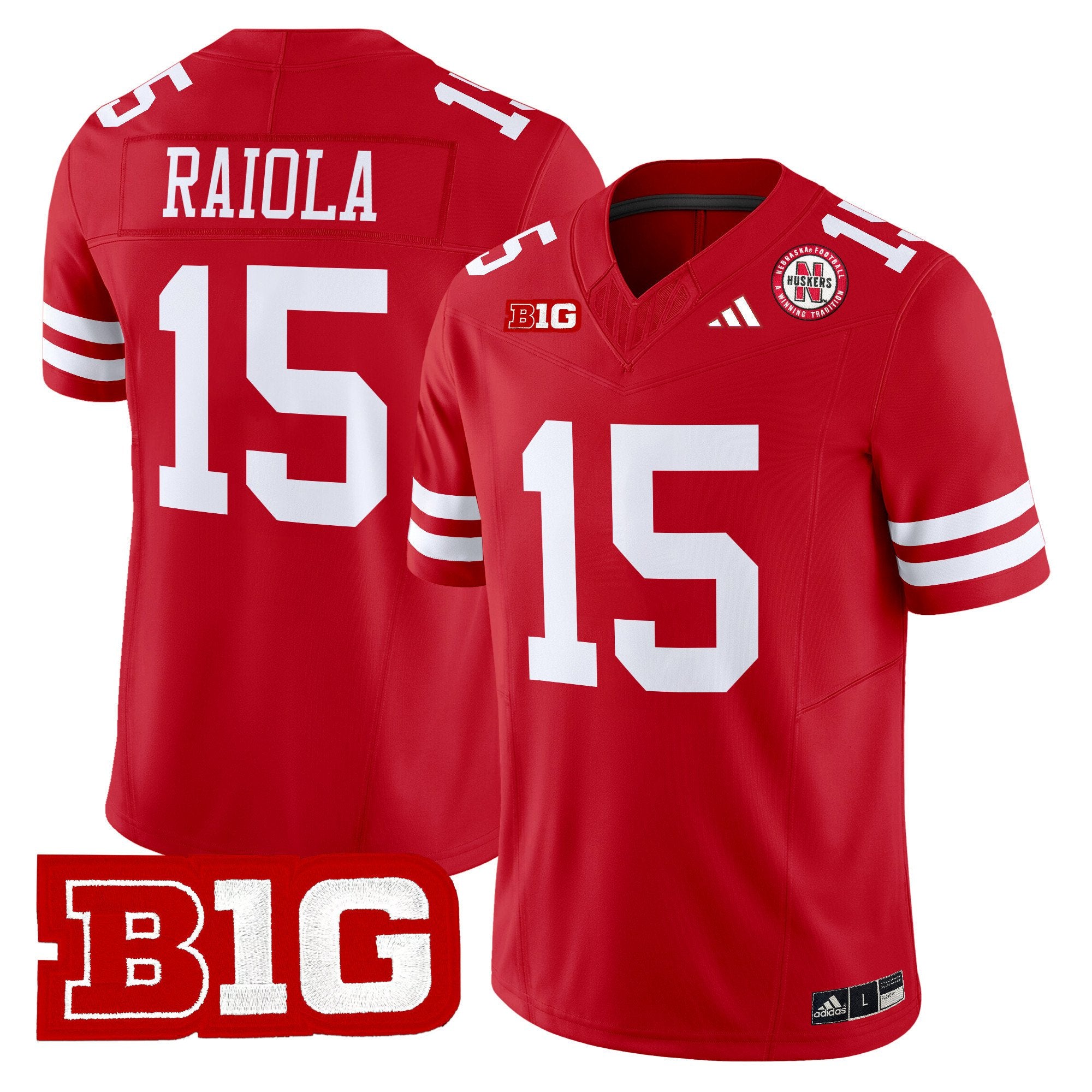Dylan Raiola Jersey #15 Nebraska Cornhuskers 2025 Stitched Scarlet
