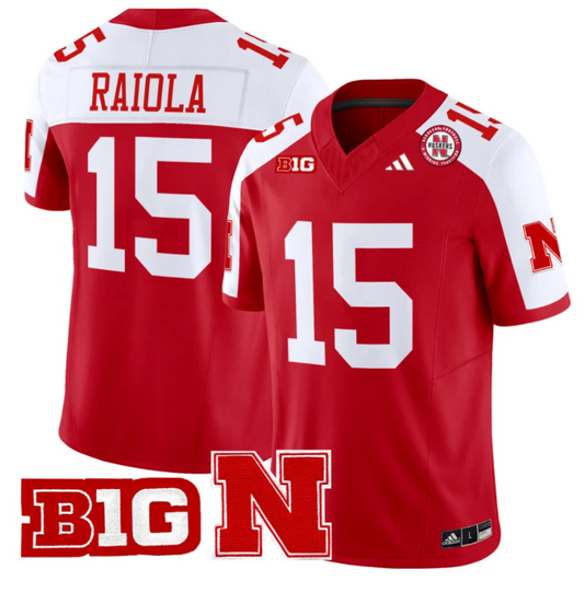 Dylan Raiola Jersey #15 Nebraska Cornhuskers Vapor Limited Football Scarlet Alternate