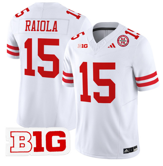 Dylan Raiola Jersey #15 Nebraska Cornhuskers Vapor Limited Football White