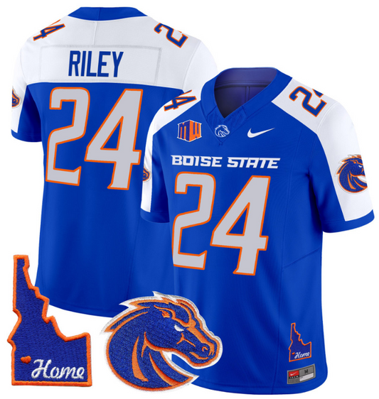 Dylan Riley Jersey #24 Boise State Broncos 2024 Home Patch Vapor Football Royal Alternate