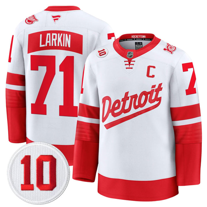 Dylan Larkin Jersey #71 Detroit Red Wings #10 Alex Delvecchio Honoring Stitched