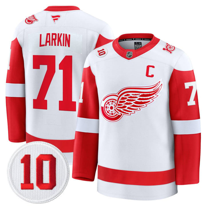 Dylan Larkin Jersey #71 Detroit Red Wings #10 Alex Delvecchio Honoring Stitched