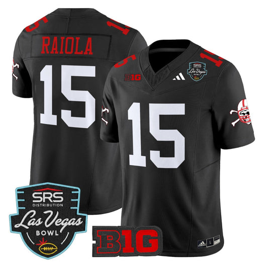 Dylan Raiola Jersey #15 Nebraska Cornhuskers 2025 Las Vegas Bowl Stitched