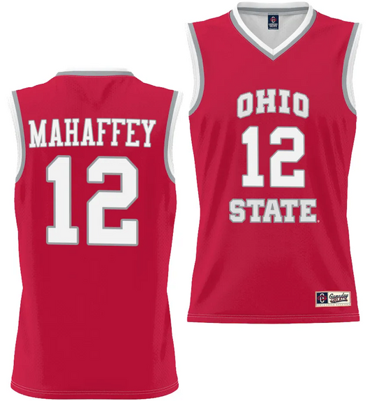 Evan Mahaffey Jersey #12 Ohio State Buckeyes College Basketball Lightweight Scarlet