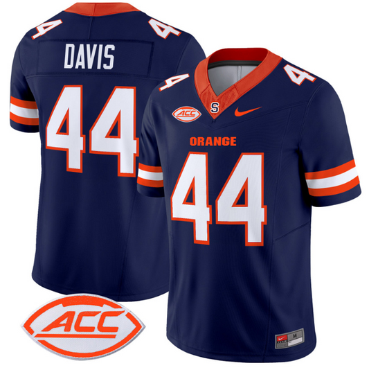 Ernie Davis Jersey #44 Syracuse Orange Vapor Limited College Football Navy