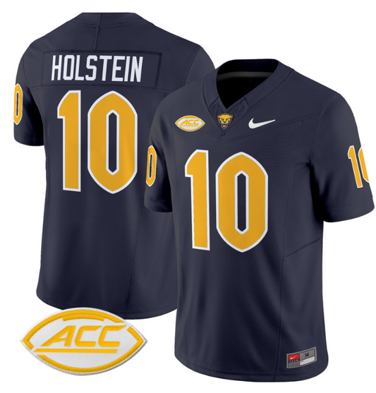 Eli Holstein Jersey #10 Pittsburgh Panthers Vapor Limited College Football Stitched Navy