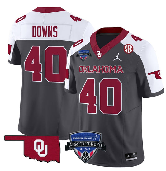 Ethan Downs Jersey #40 Oklahoma Sooners 2025 Armed Forces Bowl Patch Special