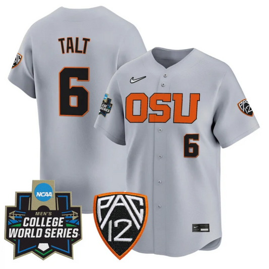Easton Talt Jersey #6 Oregon State Beavers 2025 World Series Stitched Gray