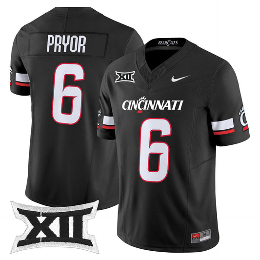 Evan Pryor Jersey #6 Cincinnati Bearcats 2025 Vapor Limited Stitched Black