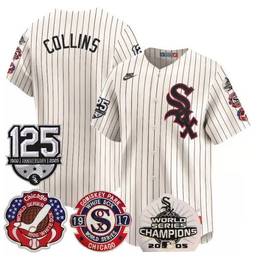 Eddie Collins Jersey Chicago White Sox 125th Anniversary World Series Champions Cream