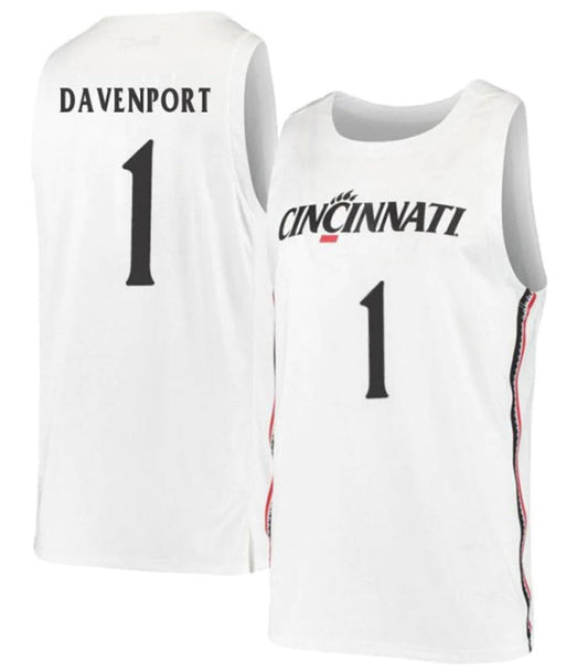 eremiah Davenport Jersey Cincinnati Bearcats College Basketball White #1