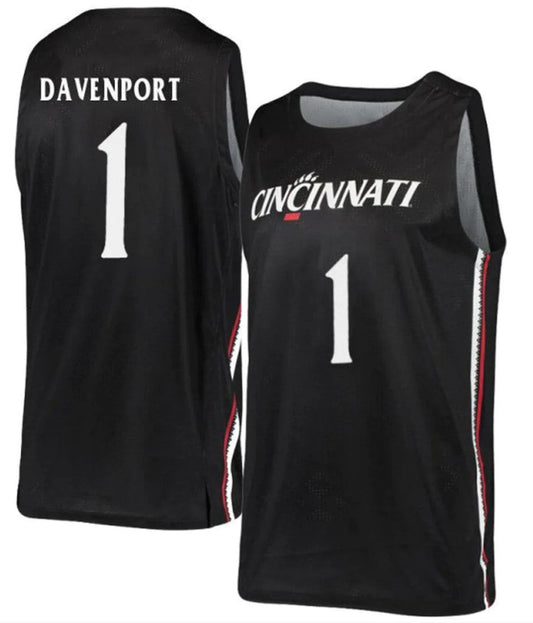 eremiah Davenport Jersey Cincinnati Bearcats College Basketball Black #1