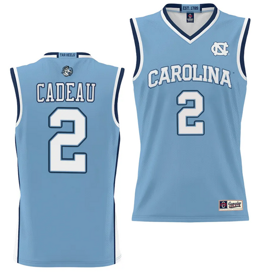 Elliot Cadeau Jersey #2 UNC Tar Heels NIL College Basketball Lightweight Blue