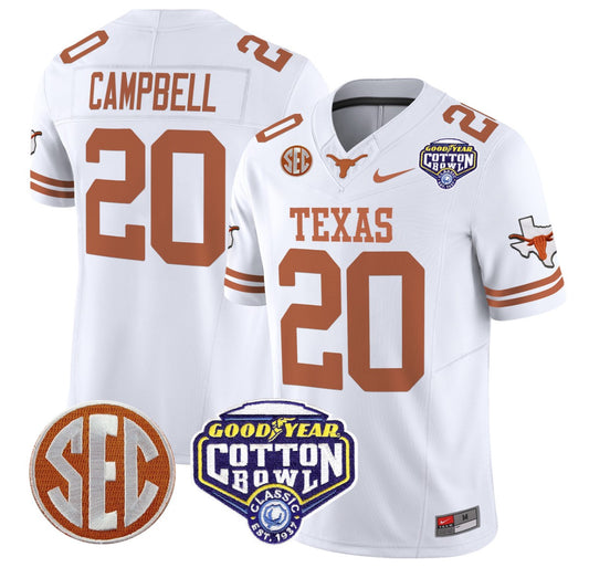 Gunnar Helm Jersey #85 Texas Longhorns Cotton Bowl Patch Orange Alternate