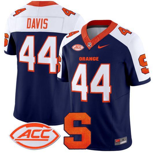 Ernie Davis Jersey #44 Syracuse Orange Vapor Limited College Football Navy Alternate