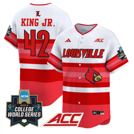 Eddie King Jr Jersey #42 Louisville Cardinals 2025 World Series Gradient