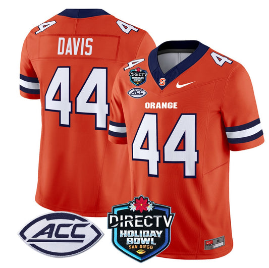 Ernie Davis Jersey #44 Syracuse Orange 2025 Holiday Bowl Patch Orange