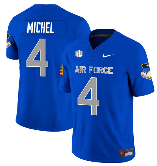 Emmanuel Michel Jersey #4 Air Force Falcons Limited Football Stitched Royal