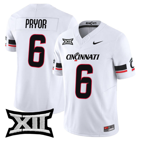 Evan Pryor Jersey #6 Cincinnati Bearcats 2025 Vapor Limited Stitched White