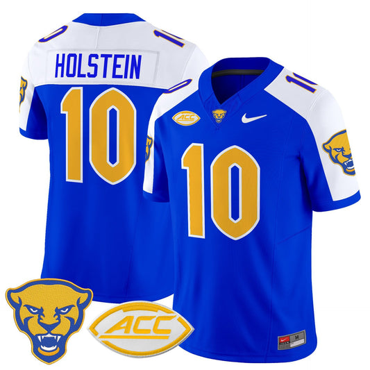 Eli Holstein Jersey #10 Pittsburgh Panthers 2025 Limited Stitched Royal Alter