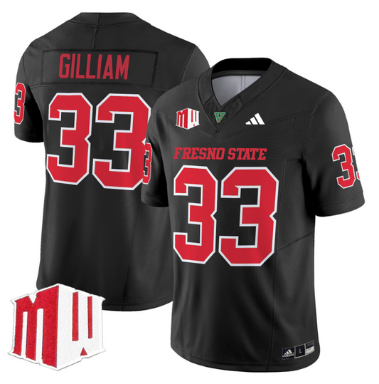 Elijah Gilliam Jersey #33 Fresno State Bulldogs 2024 Stitched Black