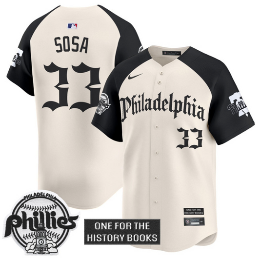 Edmundo Sosa Jersey #33 Phillies Retro Newspaper Edition Vapor Premier Limited Stitched Alternate