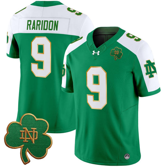 Eli Raridon Jersey #9 Notre Dame 2025 Vapor Limited V3 Stitched Green Alter