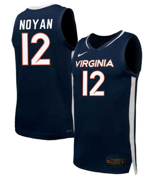 Edessa Noyan Jersey #12 Virginia Cavaliers Unisex NIL Basketball Navy