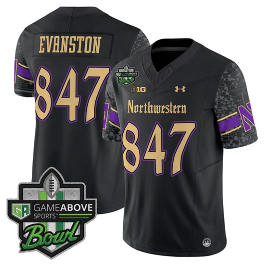 Evanston Jersey #847 Northwestern Wildcats 2025 GameAbove Sports Bowl