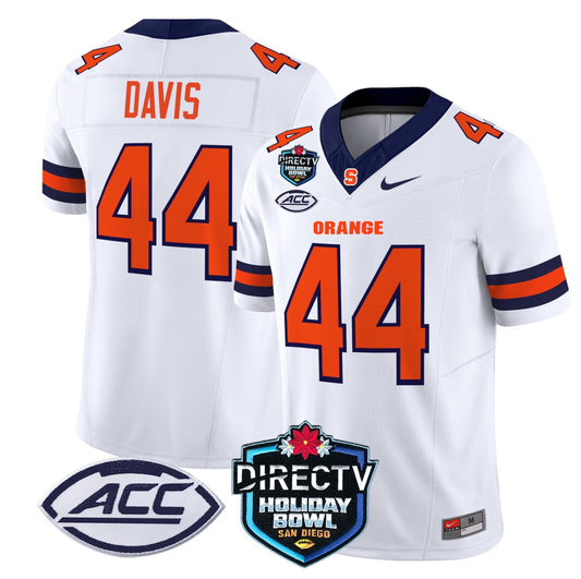 Ernie Davis Jersey #44 Syracuse Orange 2025 Holiday Bowl Patch White