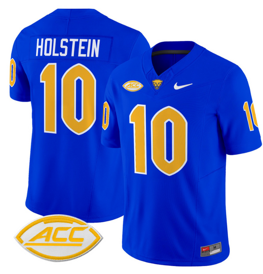 Eli Holstein Jersey #10 Pittsburgh Panthers Vapor Limited College Football Stitched Royal