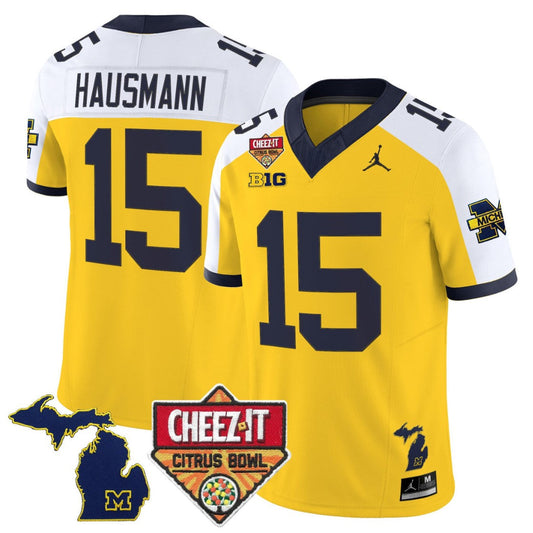 Ernest Hausmann Jersey #15 Michigan Wolverines 2025 Cheez-It Citrus Bowl