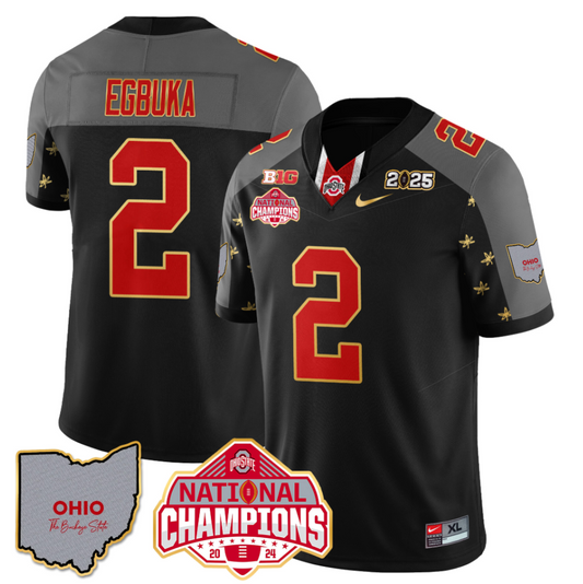 Emeka Egbuka Jersey #2 Ohio State National Champions 2025 Patch Black Special