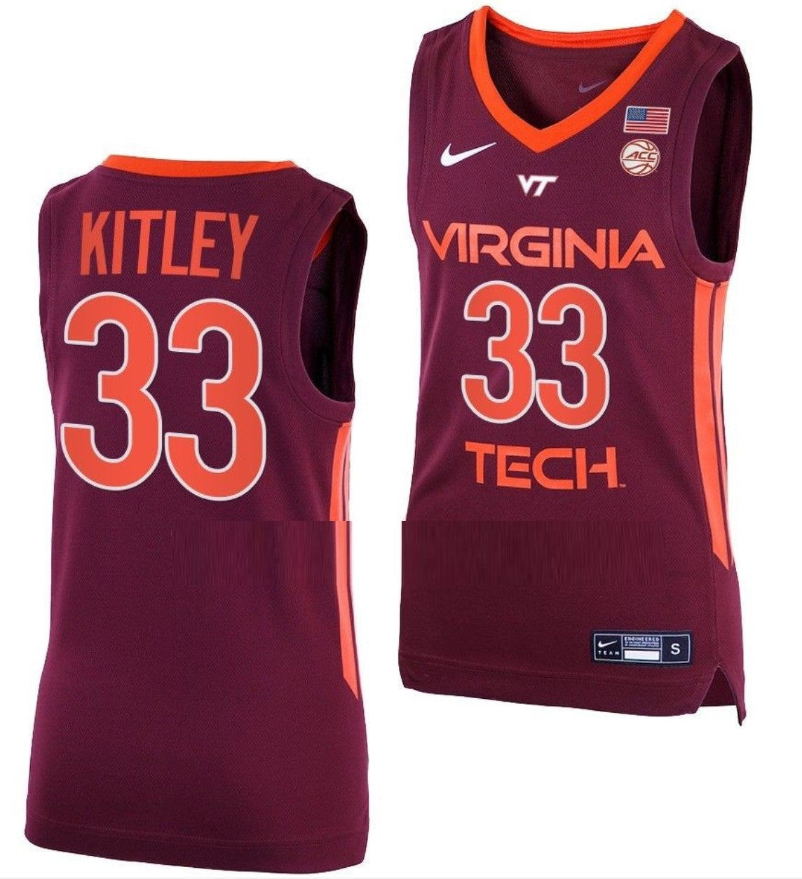 Elizabeth Kitley Jersey Virginia Tech Hokies College Basketball Replica Maroon #33