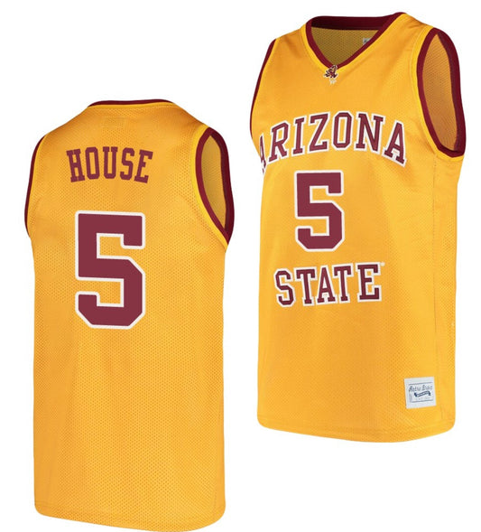 Eddie House Jersey Arizona State Sun Devils College Basketball Gold #5